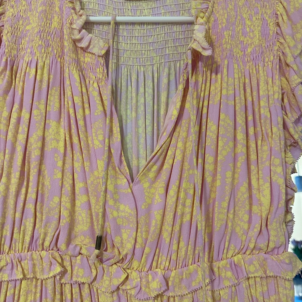 Karlie Pink and Yellow Floral Dress